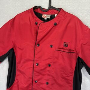 Men’s Oobe Chick-Fil-A Red/Black Chef Employee Button Coat -Size Medium Flaws